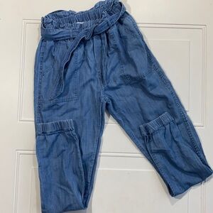 Boden Kids Tie-Waist Chambray Jogger 11Y